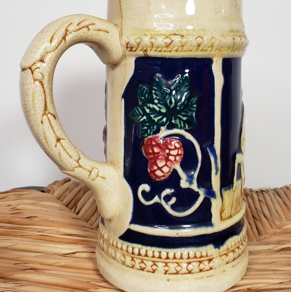Japanese Drinkware Ceramic Beer Stein 7 Inch Tall - Picture 2 of 5